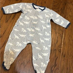 Easy Magnetic close Gray Dinosaur Print Kids One Piece 9 months